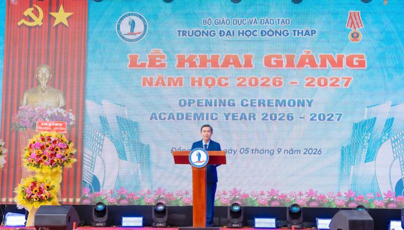 Trường Đại học Đồng Tháp khai giảng năm học 2026-2027, chào đón gần 6.000 tân sinh viên