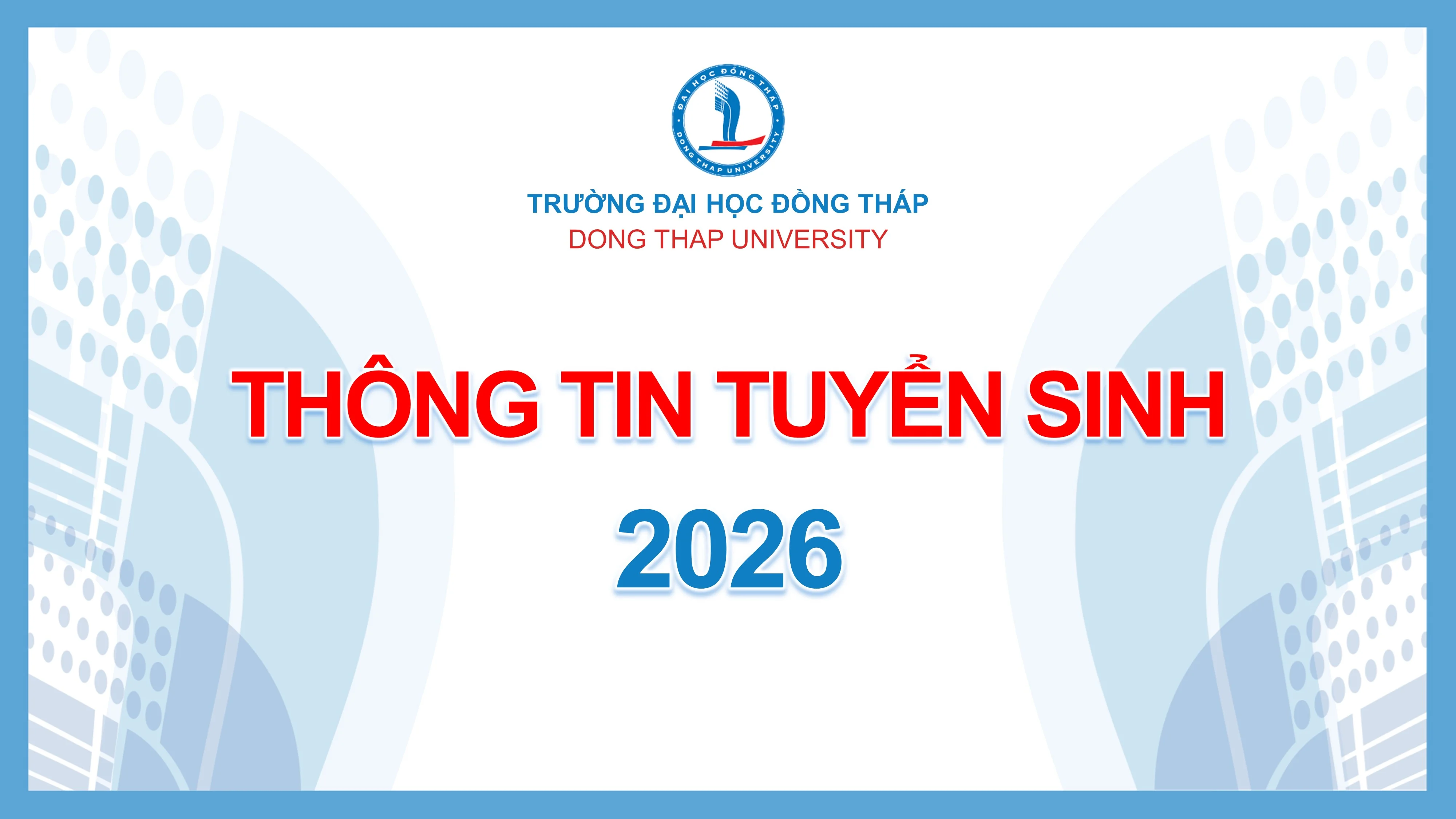 Thông tin tuyển sinh năm 2026 (Hình thức đào tạo chính quy)